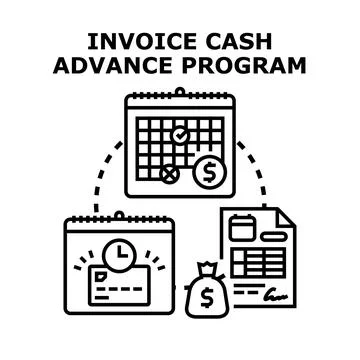Invoice cash advance program for business finances Illustrazione stock