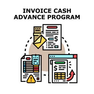 Invoice cash advance program providing financial support Stock Illustration