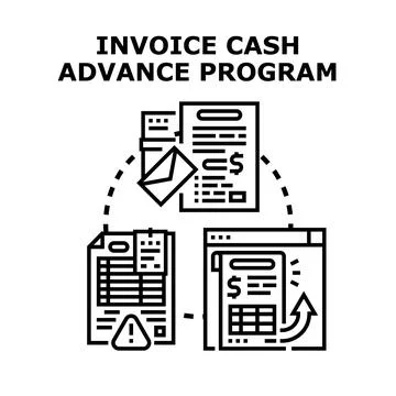 Invoice cash advance program providing financial support Stock Illustration
