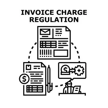 Invoice charge regulation concept vector icon Stock Illustration