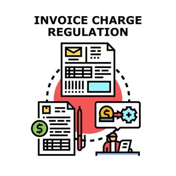 Invoice charge regulation concept vector icon Stockillustratie