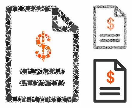 Invoice Composition Icon of Tuberous Elements Illustrazione stock