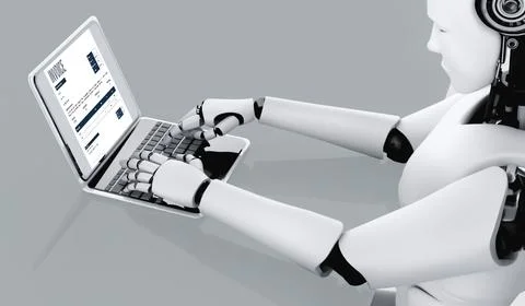 Invoice on computer screen from accounting application. Snugly. Illustrazione stock