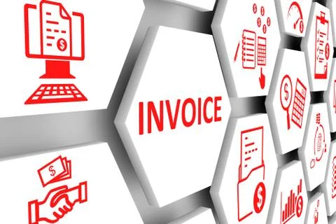 INVOICE concept cell background 3d illustration Stock Illustration