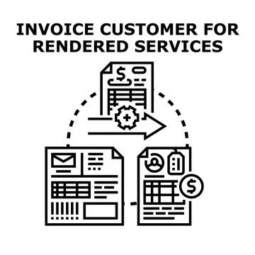 Invoice customer for rendered services concept vector Stock Illustration