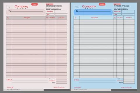 Invoice Design for business, professional document Template Stock Illustration
