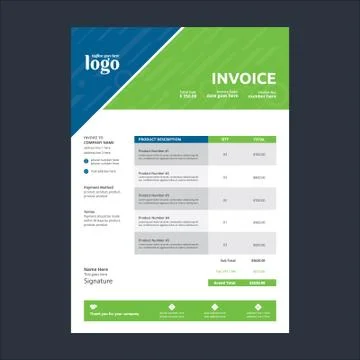 Invoice Design Template Stock Illustration