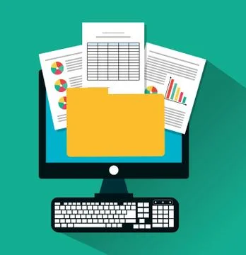 Invoice document and computer design Stock Illustration