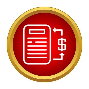 Invoice document and dollar sign transaction icon Stock Illustration
