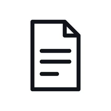 Invoice Document Black White Line Icon Editable Stroke Vector Symbol Stock Illustration