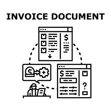 Invoice document calculating financial transaction and billing process Stockillustratie