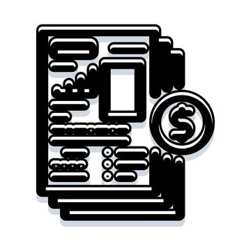 Invoice document with dollar currency icon illustrating payments Illustrazione stock