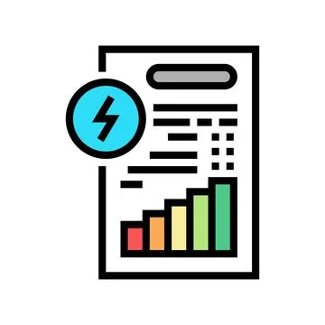 Invoice document of energy saving color icon vector illustration Stock Illustration