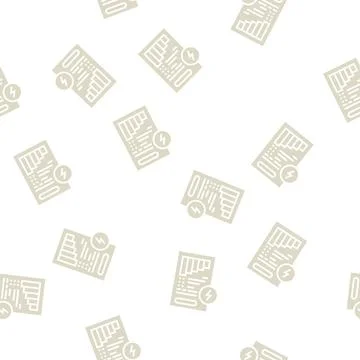 Invoice document of energy saving glyph seamless pattern Stock-Illustration