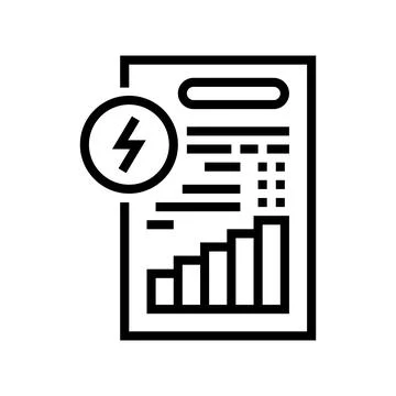 Invoice document of energy saving line icon vector illustration Stock Illustration