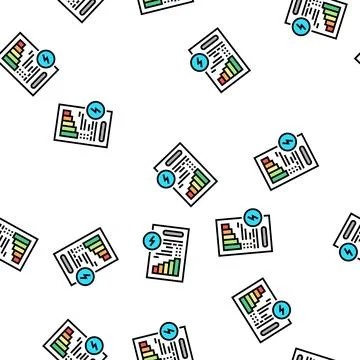 Invoice document of energy saving vector seamless pattern イラスト素材