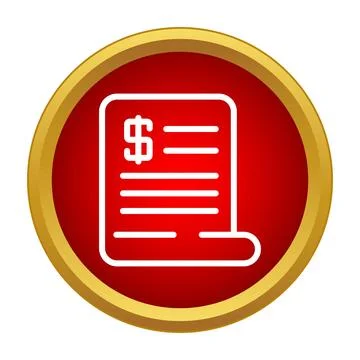 Invoice document icon showing dollar sign Stock Illustration