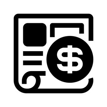 Invoice Document Line Icon, Outline Symbol for Billing Record, Payment Trac.. Stock Illustration