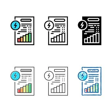 Invoice document of multipack energy saving color icon vector Stock Illustration