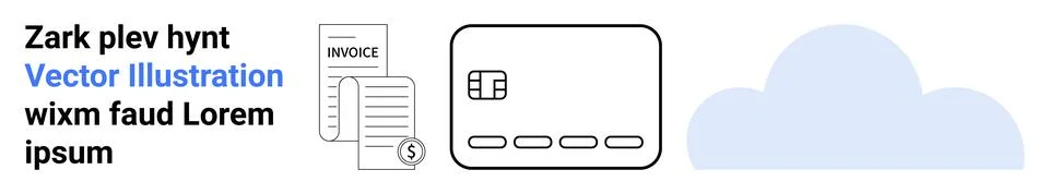 Invoice Document, Payment Card, and Cloud Storage for Financial Management .. Stock Illustration