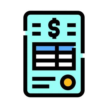 Invoice document showing financial transaction and payment details Stockillustratie