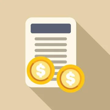 Invoice with dollar coins representing payment for services rendered Stock Illustration