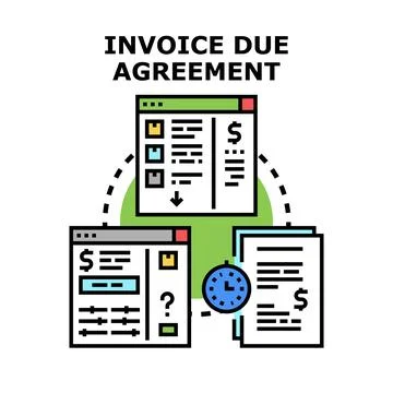 Invoice due agreement process vector illustration Stock Illustration