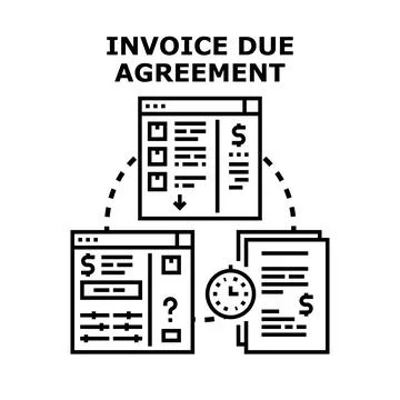 Invoice due agreement process vector illustration Stock Illustration