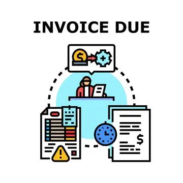 Invoice due financial bill payment concept Stock Illustration