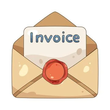 Invoice in envelope 스톡 일러스트