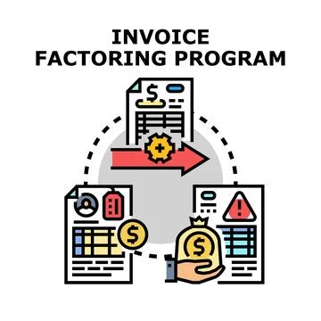 Invoice factoring program financial business operation concept 库存插图