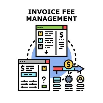 Invoice fee management process controlling operation solution Illustration