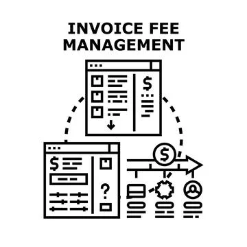 Invoice fee management process controlling operation solution Stockillustratie