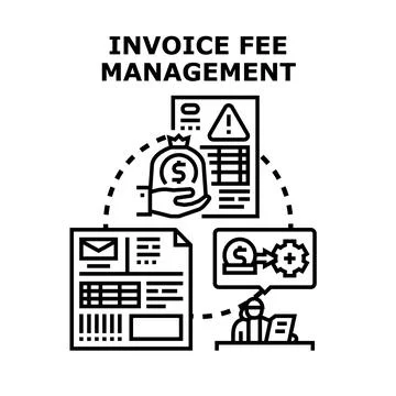Invoice fee management process vector concept Illustrazione stock