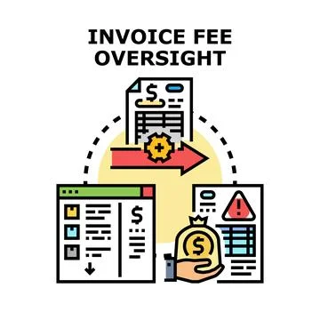 Invoice fee oversight process managing financial transactions Stockillustratie