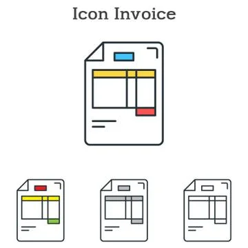 Invoice flat icon design for info graphics and businesses Stock Illustration