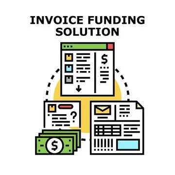 Invoice funding solution providing business financing and cash flow 스톡 일러스트