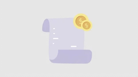 Invoice Icon Animation 4K Loop Transparant Stock Footage 288498275