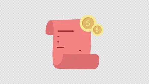 Invoice Icon Animation 4K Loop Transparant Stock Footage 288498334