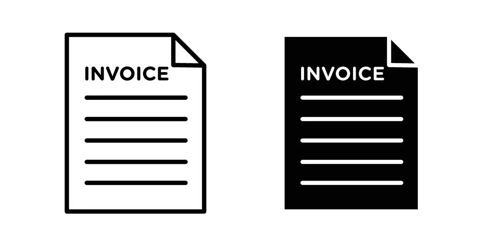 Invoice icon black vector isolated on white Stock Illustration