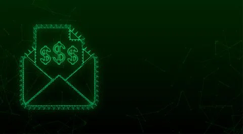 Invoice icon , email message received with bill document, flat style open Stock Illustration