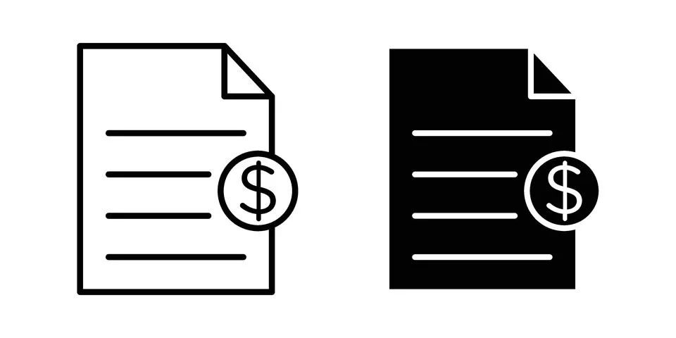 Invoice icon set modern line and solid style collection. Stock Illustration