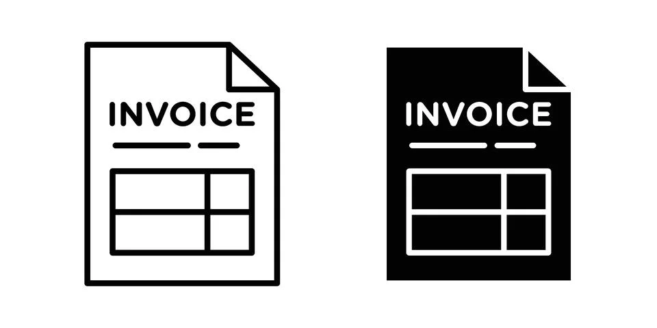 Invoice icon set modern line and solid style collection. Stock Illustration