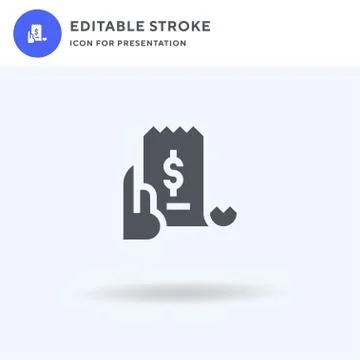 Invoice icon vector, filled flat sign, solid pictogram isolated on white, logo Illustrazione stock