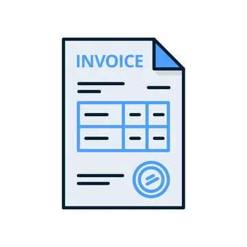 Invoice icon vector line paper bill Stock Illustration