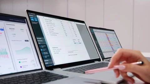 Invoice On Laptop Computer Screen Stock Footage 321166308