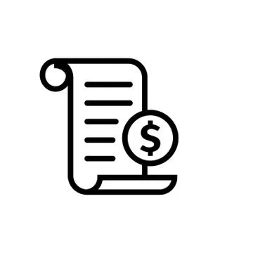 Invoice line icon in flat Payment and bill invoice Stock Illustration