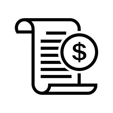 Invoice line icon in flat. Payment or bill invoice Stock Illustration