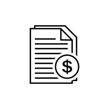 Invoice line icon in flat style. Stock Illustration