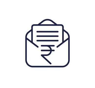 Invoice line icon with indian rupee Stock Illustration